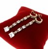 sz123  Kolczyki złote pozłacane 14k wiszące cyrkonie
